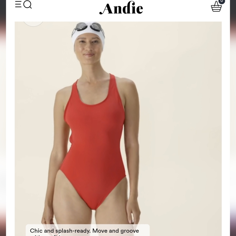 Andie The Tulum red swimsuit, medium / tall